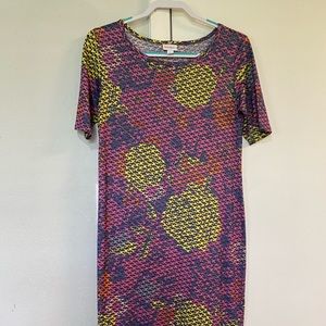 Lularoe Dress multicolor scoop neck size M